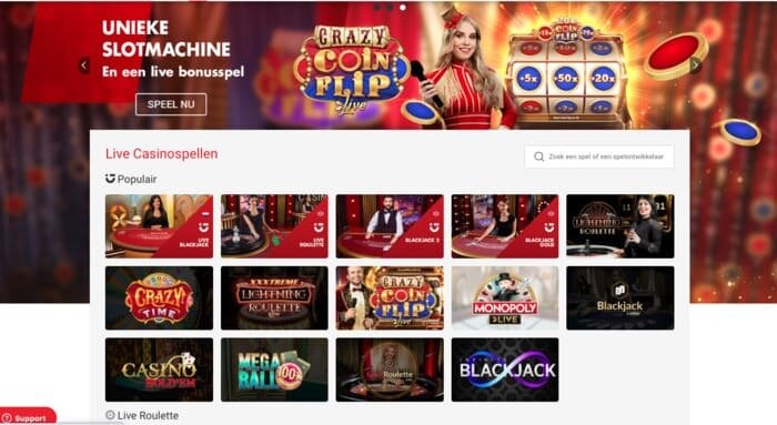 Circus Casino interface screenshot